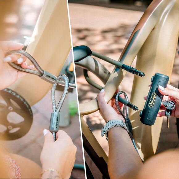 U Lock with Cable | Pro U Lock 20 CrMnTi Steel 15mm Shackle with Bracket Inside - Picture 6 of 8